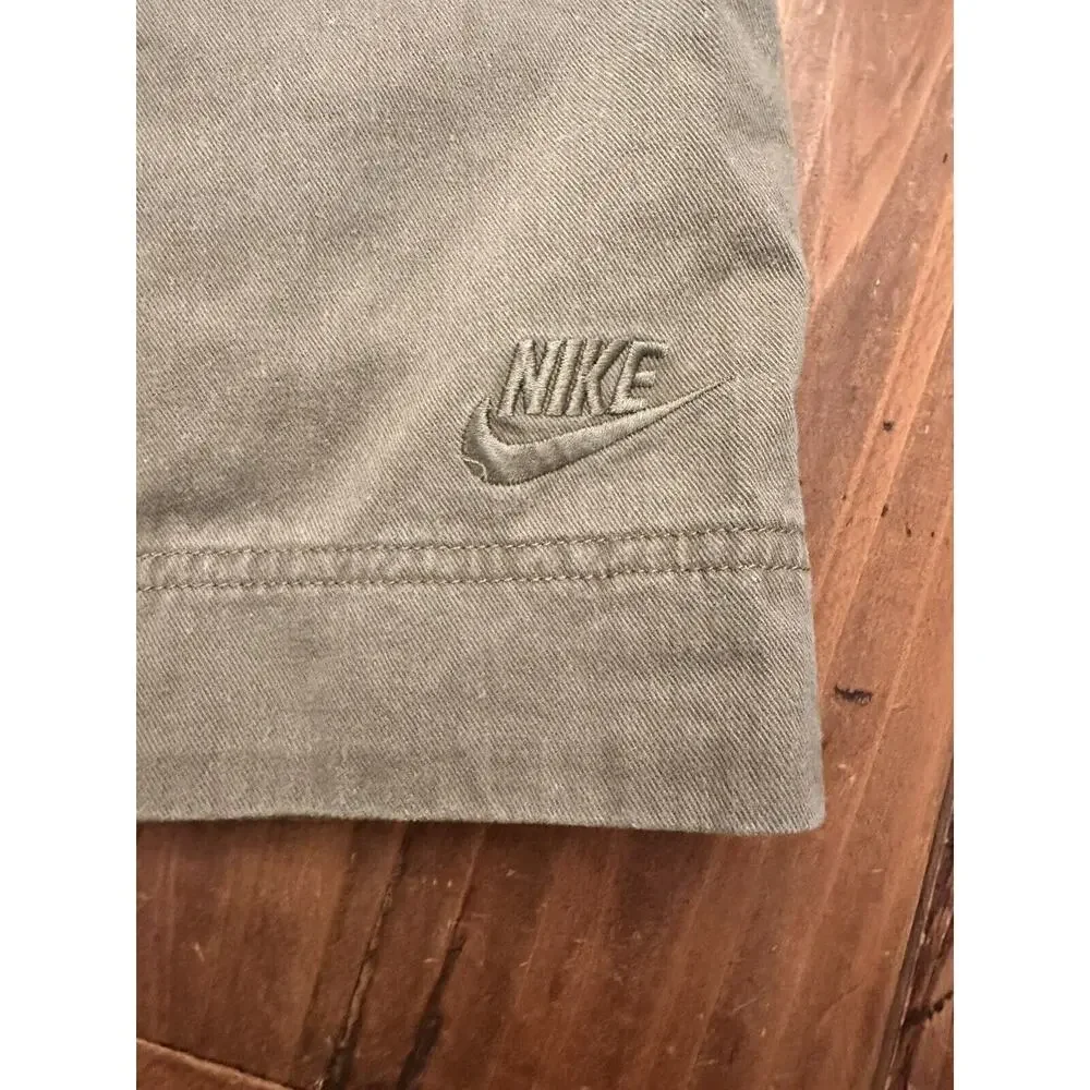 Vintage Nike Girls Size Medium Pull On Khaki Shorts Golf Walking Geometric Hem